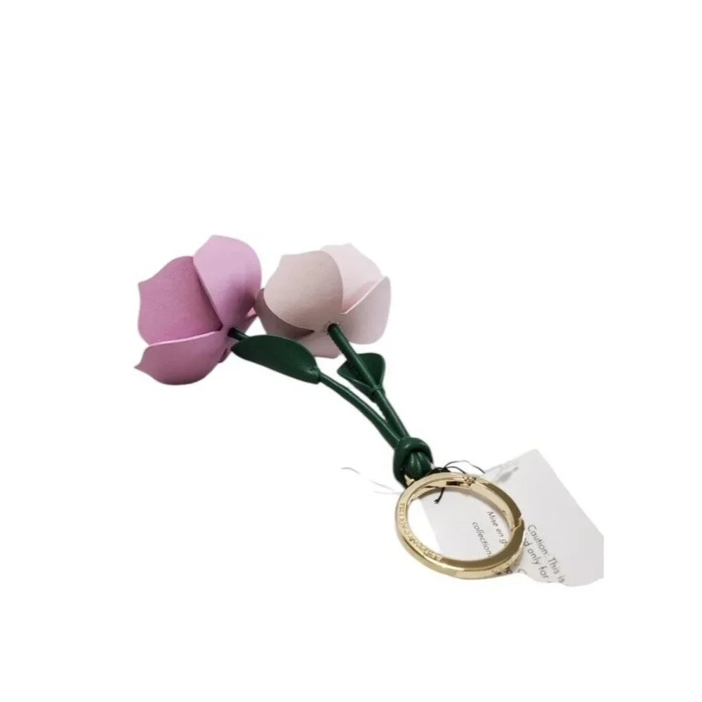 Kate Spade Perfect Plume 3D Flower Keychain Key Fob Bag Charm - Picture 4 of 6